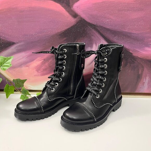 ZADIG & VOLTAIRE Joe Ankle Boots Leather in Black Size 37 / US 6 - Picture 6 of 16